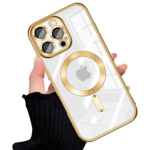 Electroplated Clear MagSafe Case with Camera Lens Protector for iPhone 16 P - Picture 1 of 9