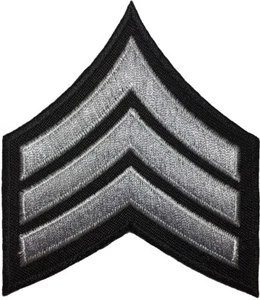 Chevrons Sergeant E-5 Stripes US Army Rank Arms Embroidered Sew Iron on Patch GY - Picture 1 of 1