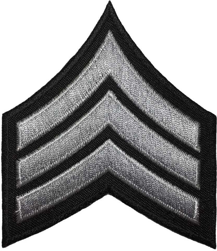 Chevrons Sergeant E-5 Stripes US Army Rank Arms Embroidered Sew Iron on Patch GY - Image 1 of 1