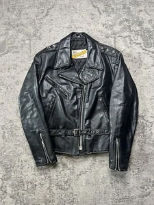 Chaqueta de Motocicleta De Colección Años 80 90 Schott Perfecto 116W Tres 3 Estrellas Cuero EE. UU. 14 - Imagen 1 de 12