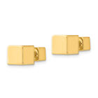 14K Yellow Gold 5Mm/7Mm Cube Post Screw Back Stud Earrings