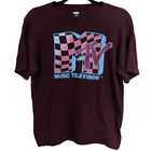 Old Navy Maroon MTV Graphic T-Shirt Size Large mtv t-shirt Kids MTV Shirt