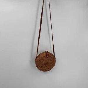 Umhängetasche rund geflochten Rattan Stroh Handtasche Bohemian Sommer Strand klein - Bild 1 von 11