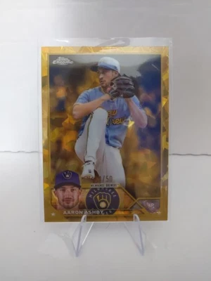 2023 Topps Chrome Sapphire Edition - Aaron Ashby #281 Gold /50 - Image 1 of 3