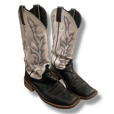 Justin BRL313 Women's Bent Rail Western Boot Black Burnished Calf Foot Size 8B - Image 1 of 4