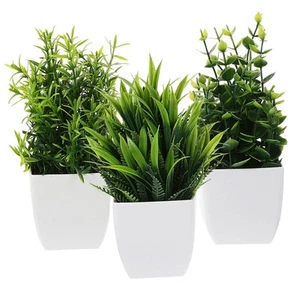 3pcs Artificial Green Plants Small Fake Plants in Pots Lifelike Potted Plants - Picture 1 of 12