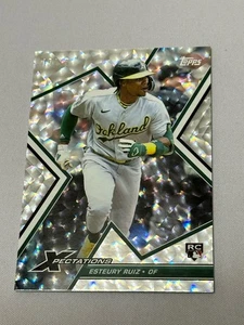 2023 Topps Chrome Xpectations Crackle Foil Esteury Ruiz RC /75 Athletics - Picture 1 of 2