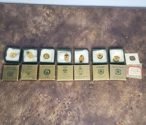 Vintage 4-H Club Pins Lot Of 7 10k Gold Filled And 1 Regular In Original Boxes - Picture 1 of 11