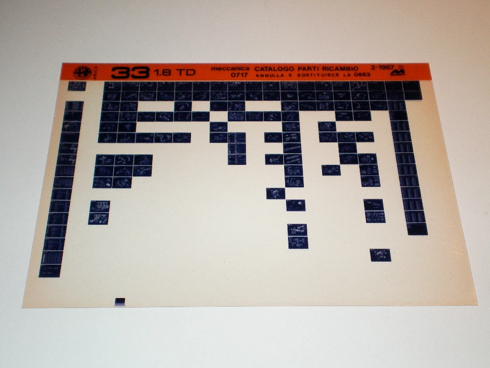 Microfiche Catalogo Ricambi Alfa Romeo 33 1.8 Td Stand 02/1987 - Immagine 1 di 1