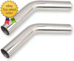 2.5 Inch 45 Degree DIY Custom Mandrel Exhaust Pipe Tube Pipe, T304 Stainless - Picture 1 of 8