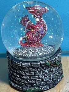 Small 3.5" Tall Red Baby Dragon Water Snow Globe Figurine By Summit, A-3 - Picture 1 of 10