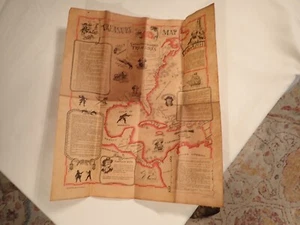 ORIGINAL VINTAGE 1965 HISTORICAL DOCUMENTS CO SUNKEN BURIED TREASURES MAP - Picture 1 of 8