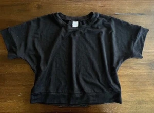 Z By Zella Youth Girls Tee Top Mesh Short Sleeve T-Shirt Black M 8/10 Active EUC - Picture 1 of 3