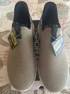 New ~ Skechers Shoes Men's Slip On Taupe Hands Free Memory Foam ~ 11.5 Wide Fit - Picture 1 of 3