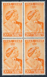 KENYA UGANDA TANGANYIKA 1948 ROYAL SILVER WEDDING SG157 BLOCK OF 4 MNH - Picture 1 of 1
