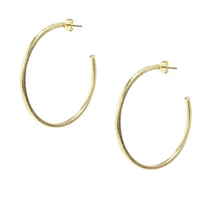 Pendientes de aro de tubo cuadrado perfecto Sheila Fajl enchapados en oro - Imagen 1 de 6