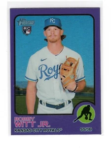 Bobby Witt Jr RC 2022 Topps Heritage HN #520 1st RC Purple Refractor KC Royals - Picture 1 of 2