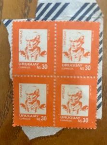 URUGUAY NS30 Original Collectible Stamps 4 Postage Artigas Not Postmarked SAVE10 - Picture 1 of 2