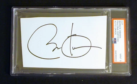 PSA/DNA Mint - BARACK OBAMA SIGNED Autograph Cut Sig Encapsulated + Bonus Photo! Cover