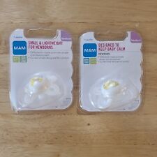2 MAM Newborn Pacifiers Skin Soft Orthodontic Silicone Nipple - BPA FREE - Bear