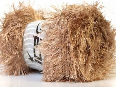 LG 100 gram Light Camel Eyelash Yarn Ice Fun Fur 164 Yards 22705 - Image 1 of 3