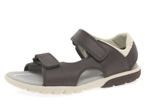 New Boys Clarks Rocco Wave Dark Brown Leather Sandals - Size 13 G 