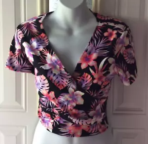 Victoria's Secret PINK Flowered Wrap Around T-Shirt - Size Small - Picture 1 of 3
