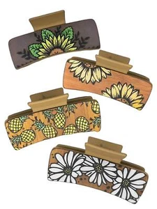 FAUX LEATHER SUMMER CLAW CLIPS - Picture 1 of 8