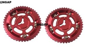Par de piñones de engranaje de cámara ajustables rojos para Mazda Miata 90-93 1,6 L entrada y salida - Imagen 1 de 1