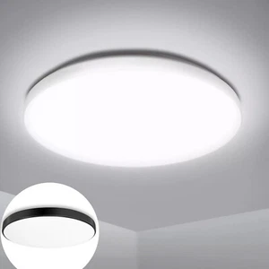 ROUND LED CEILING LIGHT PANEL DOWN LIGHTS BATHROOM KITCHEN LIVING ROOM WALL LAMP - Picture 1 of 16