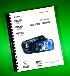 Owners Manual for Canon Vixia HFR50 HFR52 HFR500 Camera 200 Pages W/Clear Covers - Picture 1 of 1