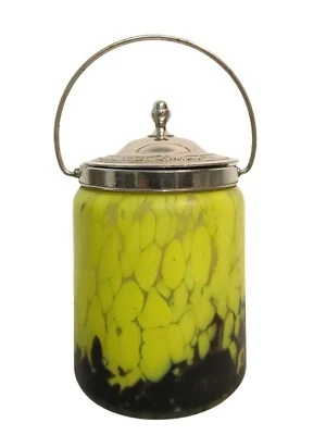 Seau à biscuits en pâte de verre époque art déco - Photo 1/4