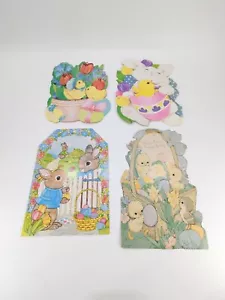 6 colgantes de pared de Pascua troquelados Eureka y sello vintage patos conejos - Imagen 1 de 11