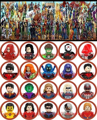 20PCS Superhero Young Justice League Titans Raven 4cm Plastic Figure DIY Toy - Image 1 of 2