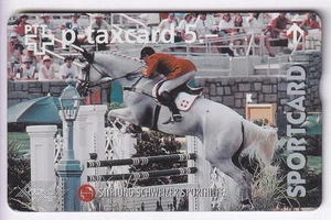 EUROPE TELECARTE / PHONECARD .. SUISSE 5FRCH L&G 609L PRIVEE CHEVAL EQUITATION - Picture 1 of 2