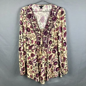 Torrid Cottagecore Babydoll Blouse Womens 2X Floral Embroidered Fairy Boho - Picture 1 of 8