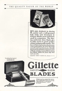 1925 Gillette Safety Razor: Daily Dividends In Shaving Vintage Print Ad - Picture 1 of 1