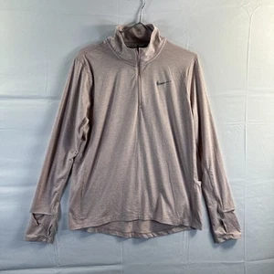 Nike Running Pacer Women Gym Running Top Size M Pink 1/4 Zip Dri-FIT Long Sleeve - Picture 1 of 12