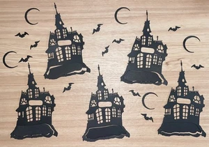 5 sets🎃  HAUNTED  HOUSE🎃 PAPER DIE CUT EMBELLISHMENTS HALLOWEEN - Picture 1 of 18