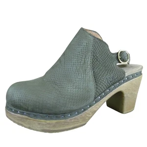 Sandali donna Calou Stockholm Tyra 40 zoccoli pelle verde zeppa legno comodi - Foto 1 di 6