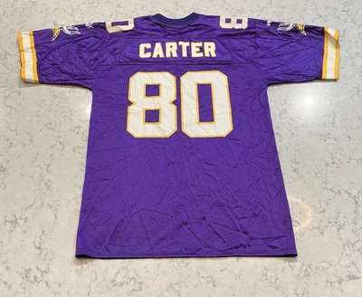 Camiseta deportiva vintage de los Minnesota Vikings Cris Carter #80 púrpura de la NFL Puma talla mediana Foto 1 de 4