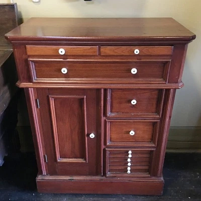 Gabinete de dentista o médico victoriano americano de nogal - circa 1890--------16284 Foto 1 de 4