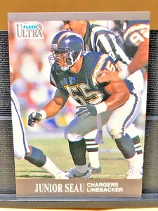 1991 Fleer Ultra Football Junior Seau Card #129 San Diego Chargers HOF/Near Mint - Picture 1 of 10