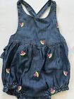 Gap Baby Girl Embroidered Watermelon Sleeveless Romper Size 12-18 Months NTW