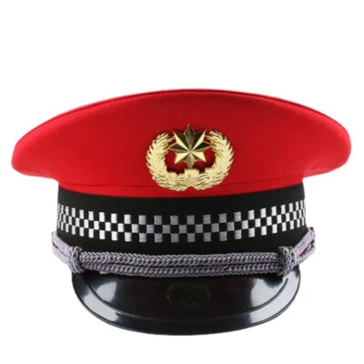 Hombres Capitán Performance Gorra Ejército Policía Sombrero Unisex Vestido Elegante Disfraz Militar Foto 1 de 4