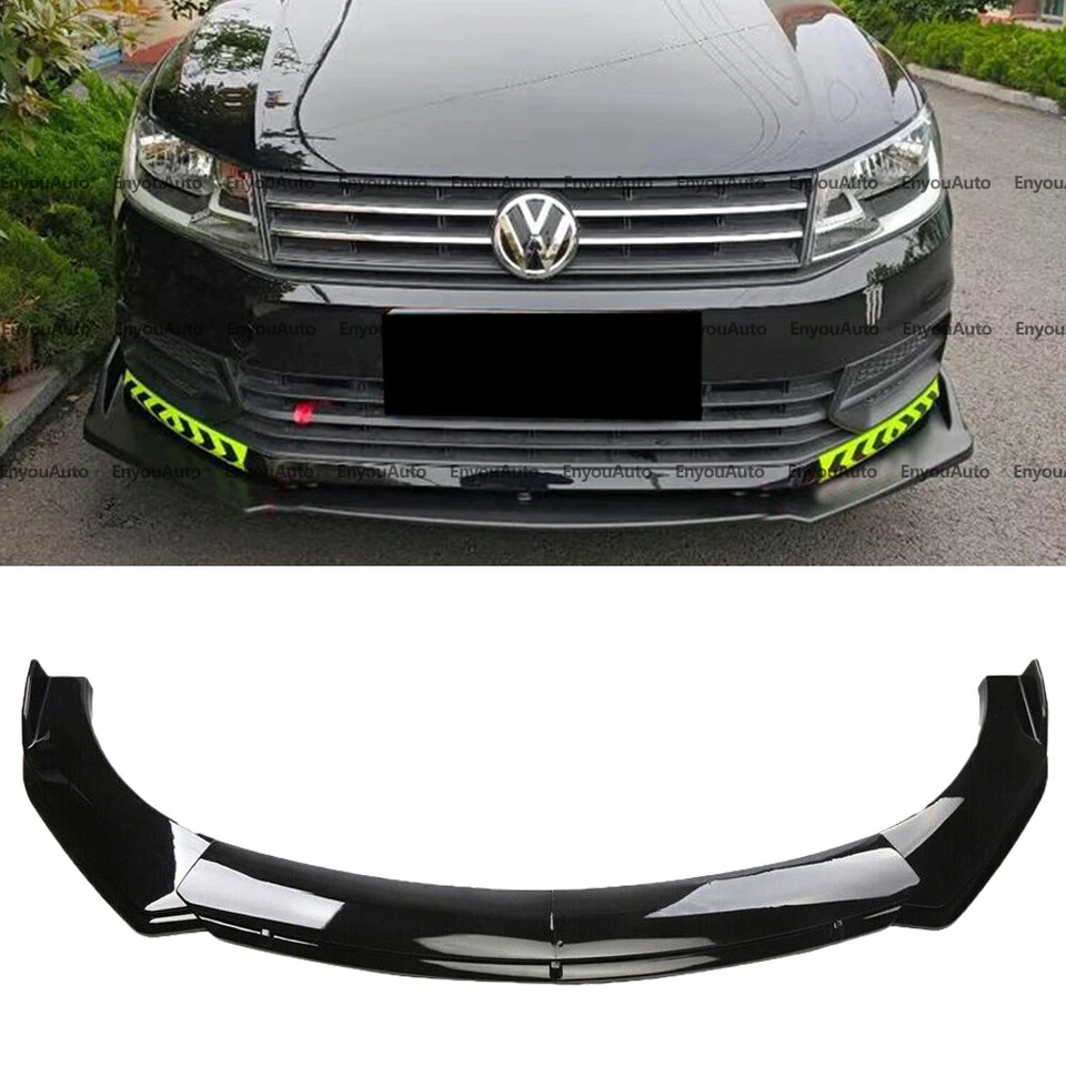 For Volkswagen Jetta Universal Front Bumper Lip Spoiler Splitter Glossy Black Foto 1 de 4