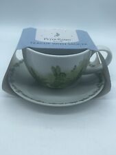Beatrix Potter Peter Rabbit Tea Cup With Saucer Green Toile New