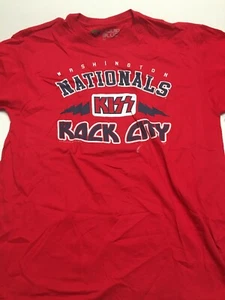 Washington Nationals KISS Rock City T-shirt Original NEW Liquid Blue Adult XL - Picture 1 of 4