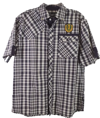 Eight 732 Young Jeezy Hip Hop Button Down Short Sleeve Men’s Shirt – Size 2X - Image 1 of 4