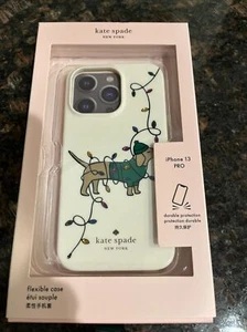 New Kate Spade Claude Dog Holiday Lights iPhone 13 PRO phone case - Photo 1 sur 3